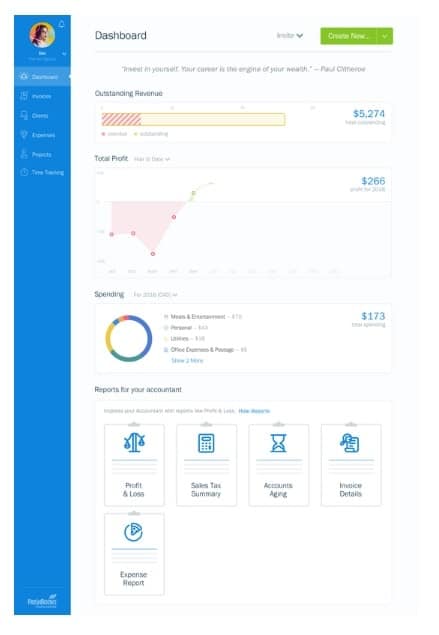 freshbooks screenshot