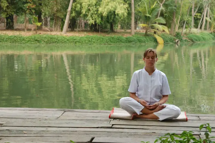 meditation near a lake