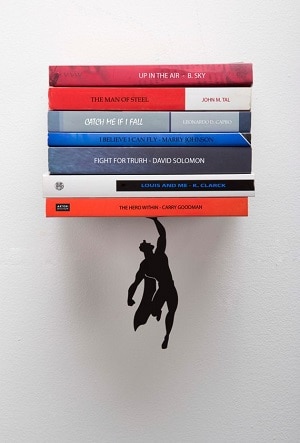 superman hanging floating bookshelf