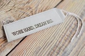 work hard dream big bookmark engraved