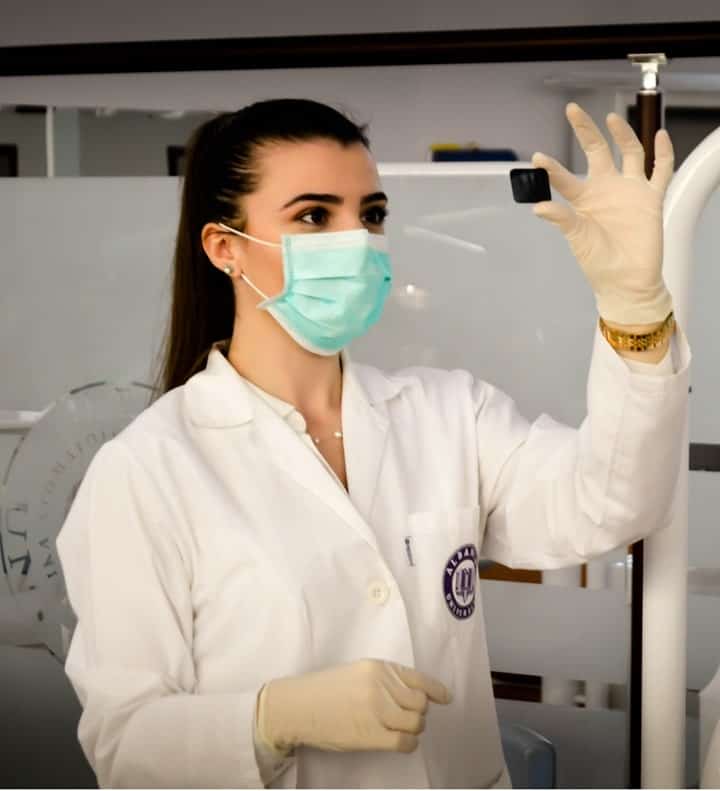 a pre-med student in a laboratory