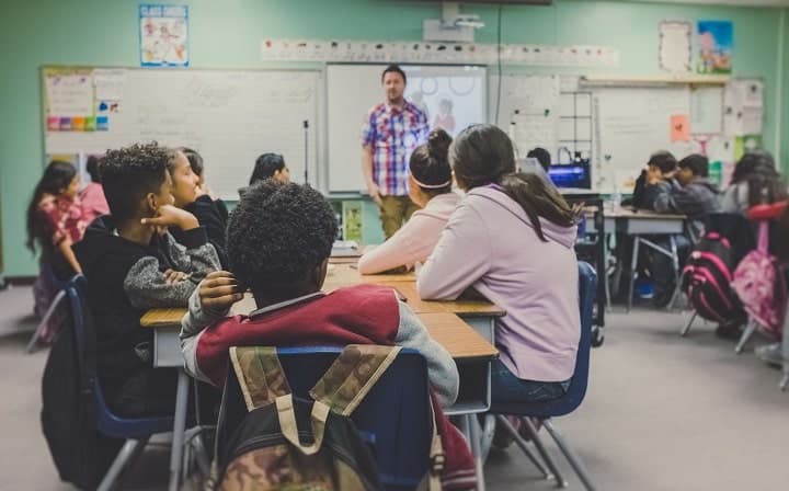 students sitting in a class