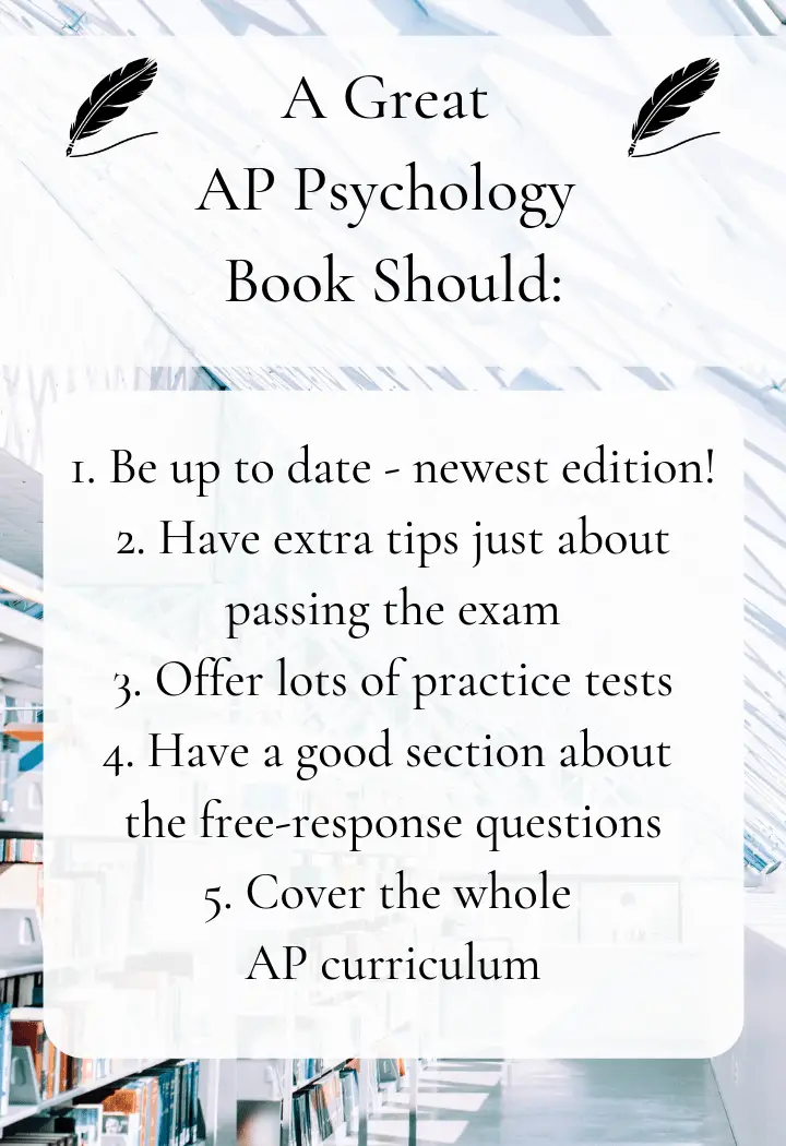 the qualities of a great ap psychology textbook - infographic