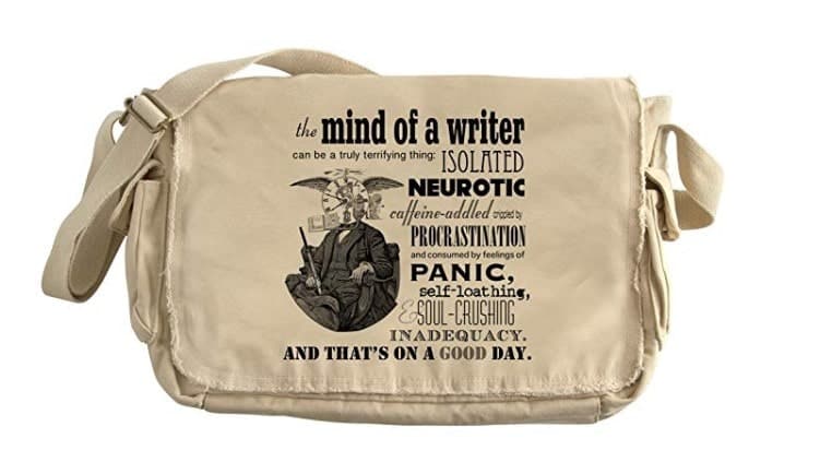 the mind of a writer quote messenger bag