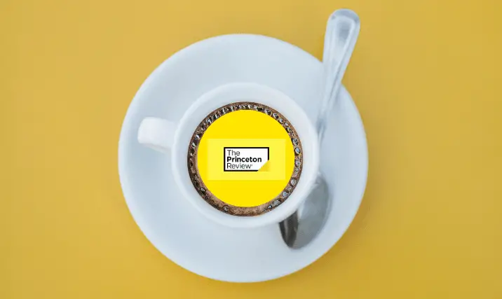 the princeton review logo in a coffee cup