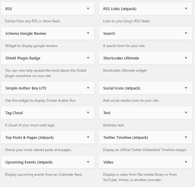 examples of wordpress widgets