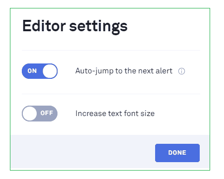 grammarly auto jump feature