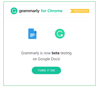 grammarly beta in google docs