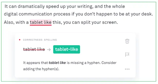 grammarly incorrect suggestion
