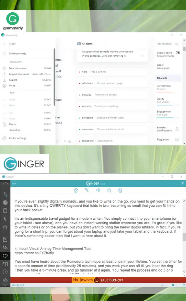 Grammarly Vs. Ginger (What Is The Best Grammar Checker?)