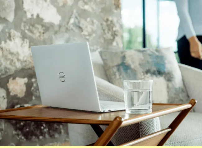 writing laptop on a table