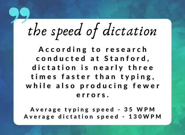 dictation vs typing speed comparison