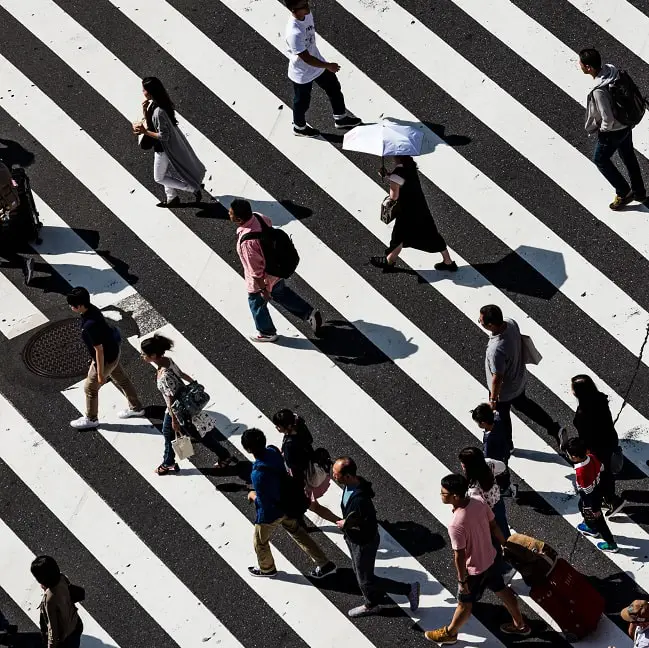 people crossing