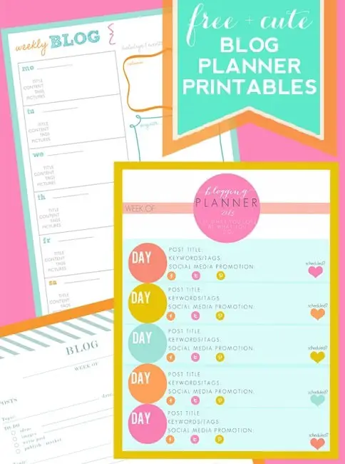 printable blog planner