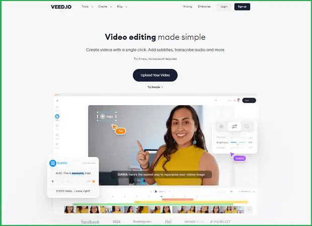 veed.io landing page