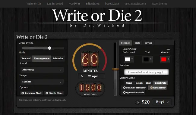 app write or die