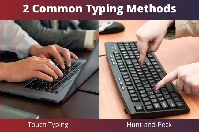 typing methods touch typing vs hunt and peck