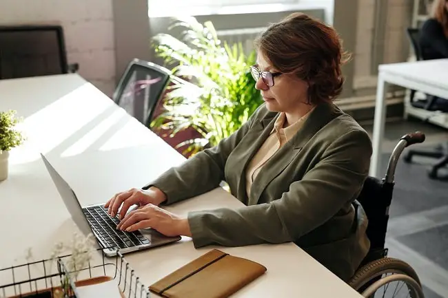 woman typing