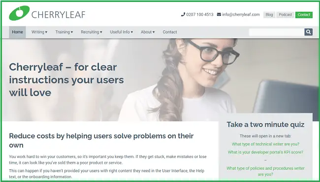 cherryleaf landing page