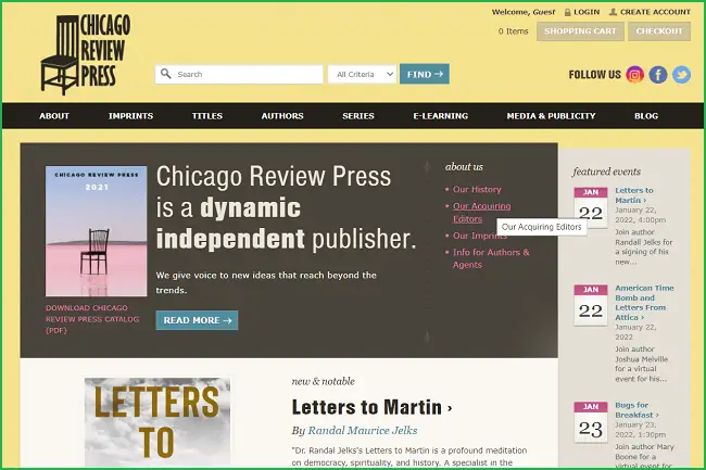 Chicago Press landing page