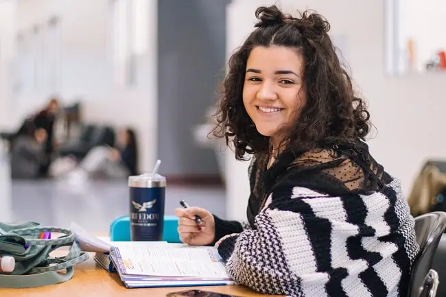 young student smiling