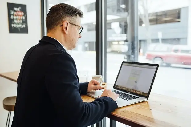 businessman using a laptop