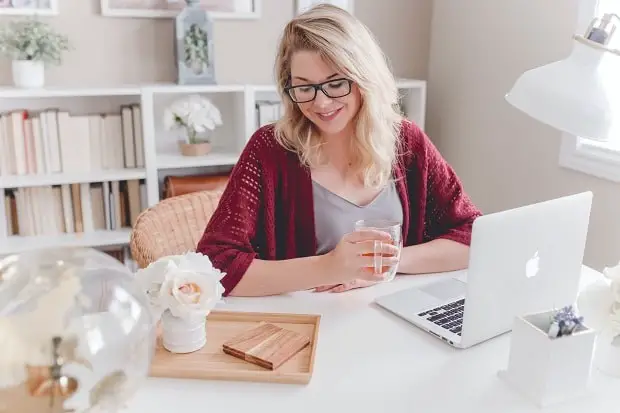 freelancer enjoying tea