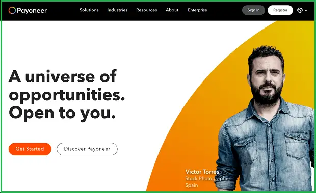 payoneer landing page