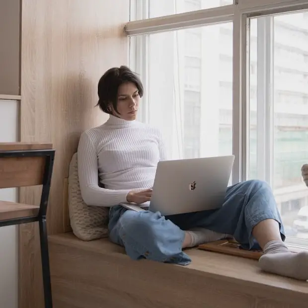 woman working from home