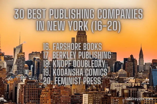 16-20 publishing companies in New York