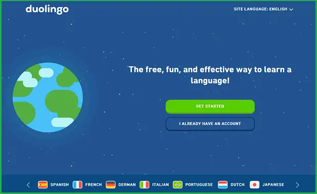 duolingo landing page