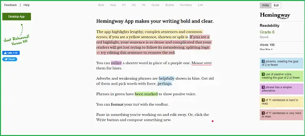 hemingway app