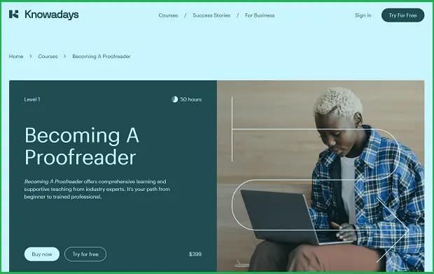 knowadays landing page