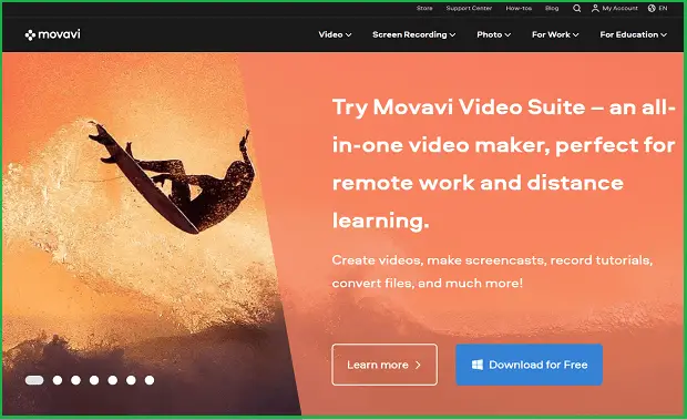 movavi landing page