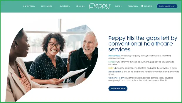 peppy landing page