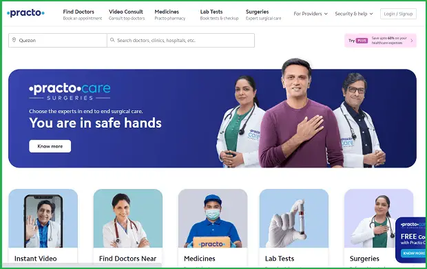 practo landing page