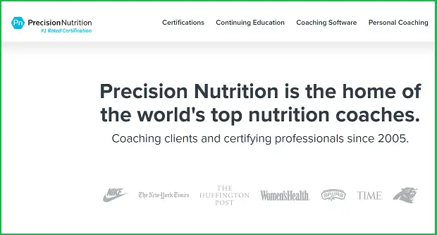 precision nutrition landing page