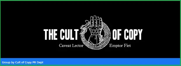 the cult of copy banner