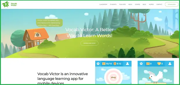 vocab victor landing page