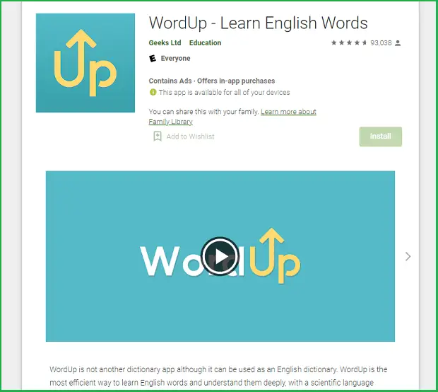 word up landing page