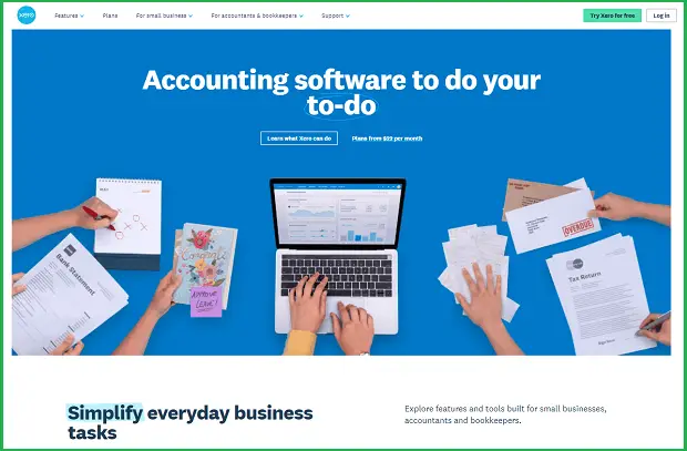 xero landing page