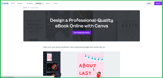 canva ebook creator page