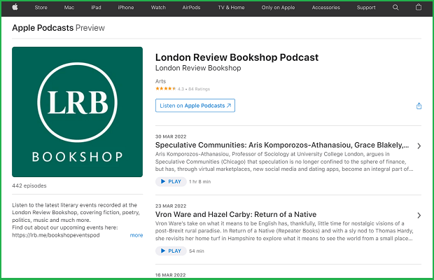 london review bookshop podcast