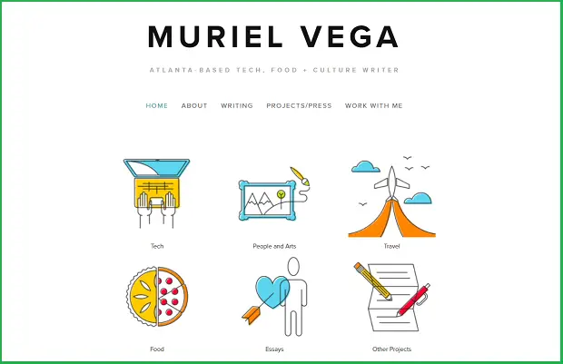 screenshot of muriel vega website