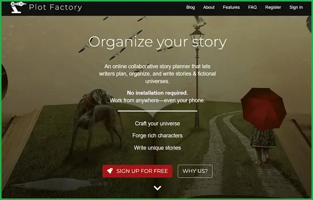 plot factory landing page