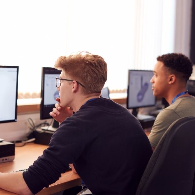 students learning computer skills