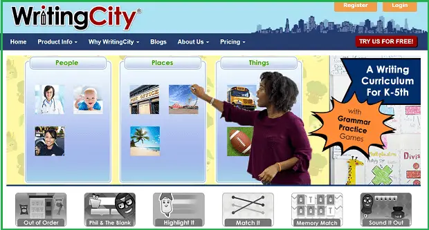 writing city landing page