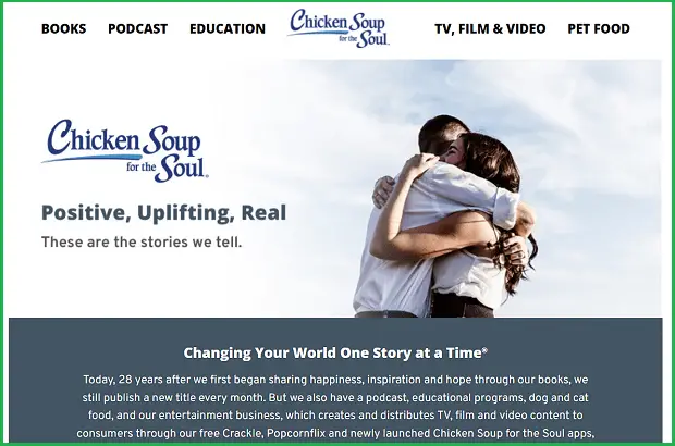 chicken soup for the soul landing page