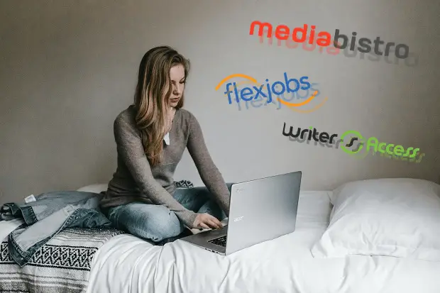 mediabistro, flexjobs, writersaccess logos