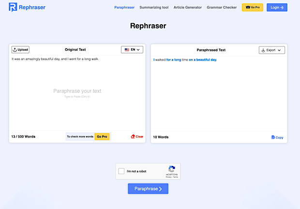 rephraser.co - online rephrasing tool